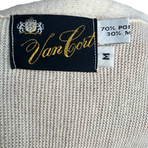 Vintage 70s Cream Beige Van Cort Cardigan Sweater Casual Layering Medium Spring - Picture 6 of 6